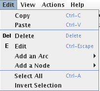 The Edit menu